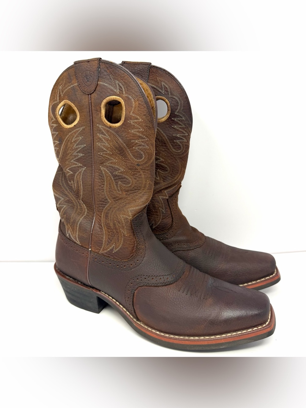 ARIAT Men’s Heritage Roughstock Western Boots Sz 10.5 Brown Leather 10002227 GUC